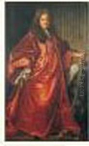 Portrait En Pied De Chretien De Lamoignon by Hyacinthe Rigaud