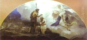 Baptism Of Christ Sketch For The Mural Of The Cathedral Of Christ The Savior In Moscow 1876 by Henryk Hector Siemiradzki