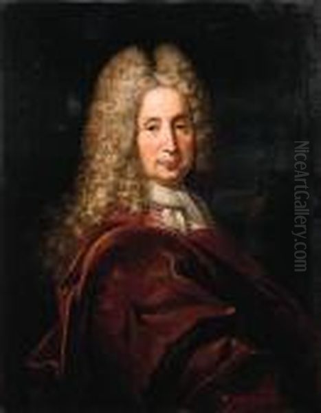 Portrait Of A Gentleman, Half-length, In A Pink Coat And Burgundywrap - view 1