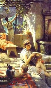 By A Pool 1895 by Henryk Hector Siemiradzki