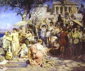 Phryne At The Festival Of Poseidon In Eleusin Detail 1889 by Henryk Hector Siemiradzki