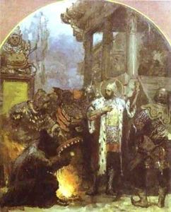 Prince Alexander Nevsky In Gold Horde Sketch For The Mural Of The Cathedral Of Christ The Savior In Moscow 1876 by Henryk Hector Siemiradzki
