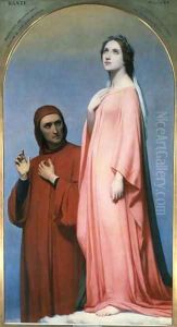 The Vision Dante and Beatrice, 1846 by Ary Scheffer