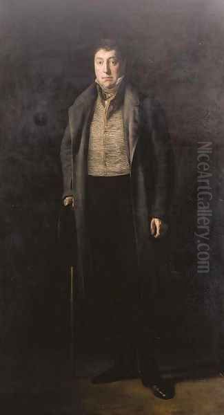 Portrait of General Lafayette (1757-1834), full-length, in a great coat over a stripped waistcoat, holding a hat and a stick - view 1