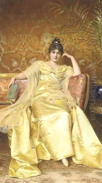 A Young Lady Reading a Book - view 1
