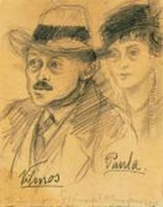 Vilmos And Paula Grunwald by Jozsef Rippl-Ronai