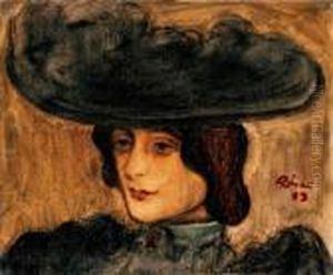 Parisian Woman In A Hat by Jozsef Rippl-Ronai