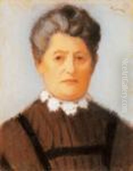 Elderly Lady With A Lace Collar - view 1