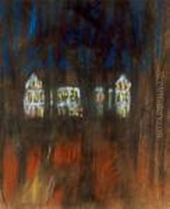 The Castle Of Toketerebesi At Night by Jozsef Rippl-Ronai