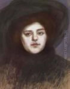 Feketekalapos Holgy Arkepe by Jozsef Rippl-Ronai