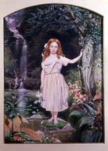 A Girl Standing by a Waterfall by John Simmons
