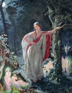 A Midsummer Night's Dream: Hermia Surrounded by Puck and the Fairies, 1861