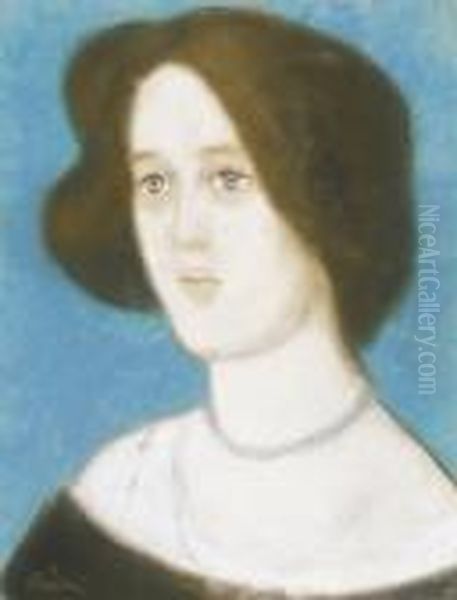 Girl In Blue Background - view 1