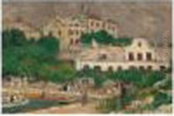 Josef , -, Village Au Bord De
Mer, Signed, Oil On Paper Laid Down On Canvas, 35.3 By 50.8 Cm., 13 7/8
By 20 In - view 1
