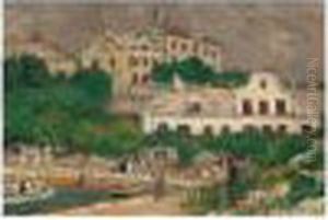 Josef , -, Village Au Bord De
Mer, Signed, Oil On Paper Laid Down On Canvas, 35.3 By 50.8 Cm., 13 7/8
By 20 In by Jozsef Rippl-Ronai