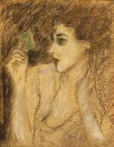 Zorka Making Up (young Girl With A Green Boksz), Late 1910s - view 1