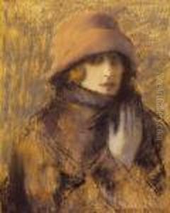 Woman In A Red Hat by Jozsef Rippl-Ronai