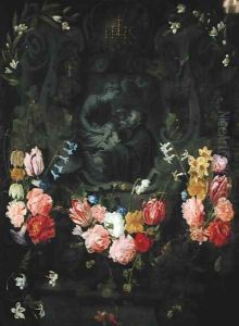 Stone Relief in Flowers by Daniel Seghers