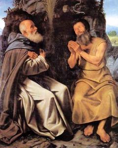 St Anthony Abbot and St Paul c. 1510 by Giovanni Girolamo Savoldo