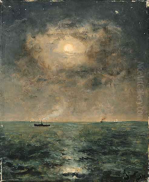 Moonlit seascape - view 1