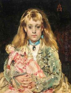L'Enfant &agrave; la poupee by Alfred Stevens