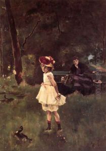Lady with a Japanese Doll 2 by Alfred Stevens