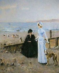 Promenade au Bord de la Mer by Alfred Stevens