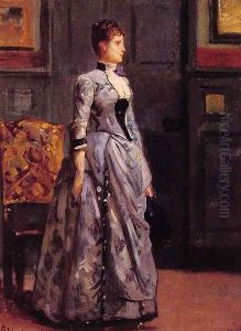 Portrait of a Woman in Blue by Alfred Stevens