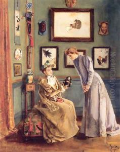 Femme à la poupee japonaise (Lady with a Japanese Doll) by Alfred Stevens