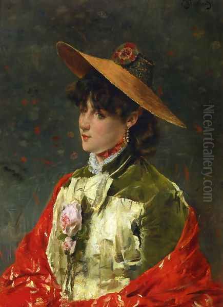 Woman in a Straw Hat - view 1