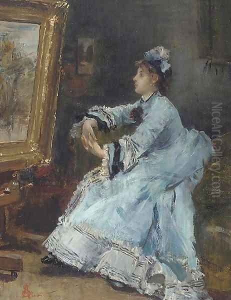 Une dame admirant un tableau - view 1
