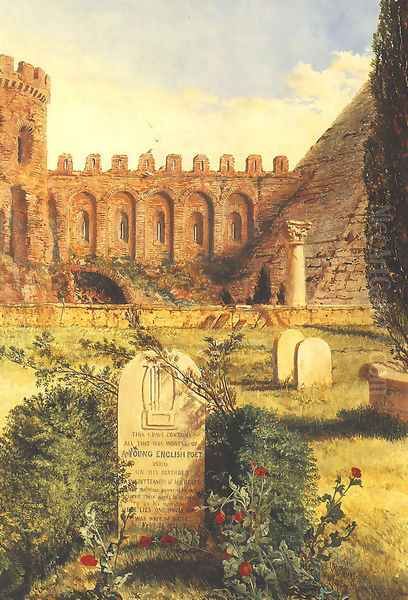 Keats's Grave in the Old Protestant Cemetery at Rome, 1873 - view 1