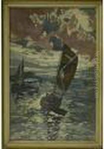 Voiliers De Peche Au Crepuscule