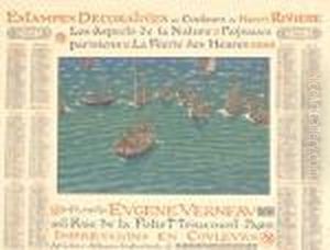 Le Beau Pays De Bretagne , Bateaux Au Mouillage A Treboul by Henry Parsons Riviere