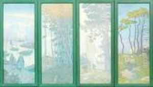 La Brume, La Pleine Lune, Le 
Crepuscule Et Les Derniers Rayons, 4 Planches De La Suite La Feerie Des 
Heures by Henry Parsons Riviere