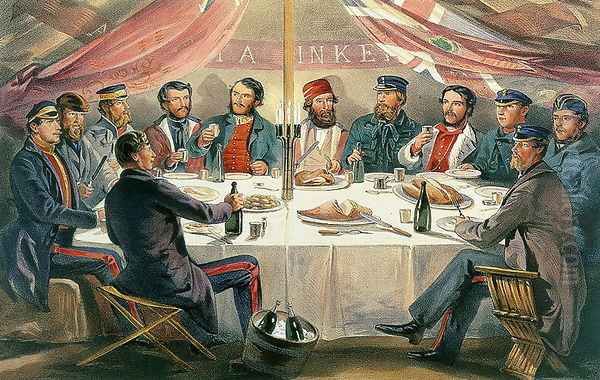 A Christmas Dinner on the Heights before Sebastopol, engraved by J.A. Vinter, pub. 1855 - view 1