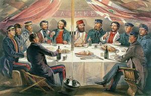 A Christmas Dinner on the Heights before Sebastopol, engraved by J.A. Vinter, pub. 1855 by William Simpson