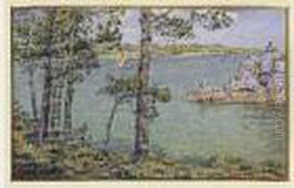 Voilier A Travers Les Arbres En Bretagne - view 1