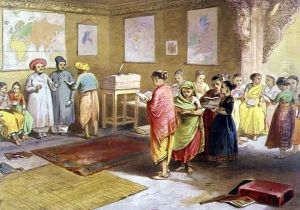 Bombay Girls School, 1863 by William Simpson