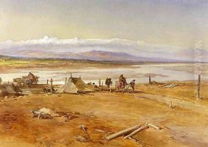 The River Chenab, Punjab, 1865 by William Simpson