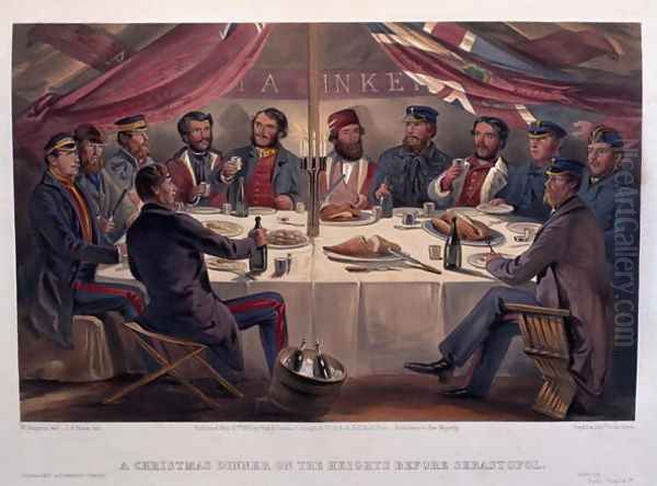 A Christmas Dinner on the Heights before Sebastopol, engraved by J.A. Vinter, from The Seat of War in the East - First Series, published by Colnaghi and Co., 1855 by William Simpson