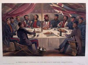 A Christmas Dinner on the Heights before Sebastopol, engraved by J.A. Vinter, from The Seat of War in the East - First Series, published by Colnaghi and Co., 1855 by William Simpson