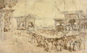 The Blessing of the Suez Canal, 1869 by William Simpson