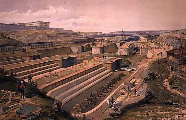 Docks at Sebastopol, plate from The Seat of War in the East, pub. by Paul and Dominic Colnaghi and Co., 1856 - view 1