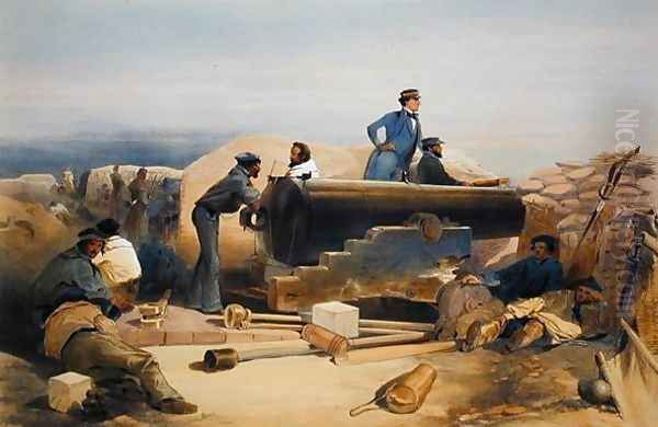 A Quiet Day in the Diamond Battery, plate from The Seat of War in the East, published by Colnaghi and Co., 1856 - view 1