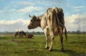 Koeien In Polderlandschap by Louis Marie Dominique Romain Robbe