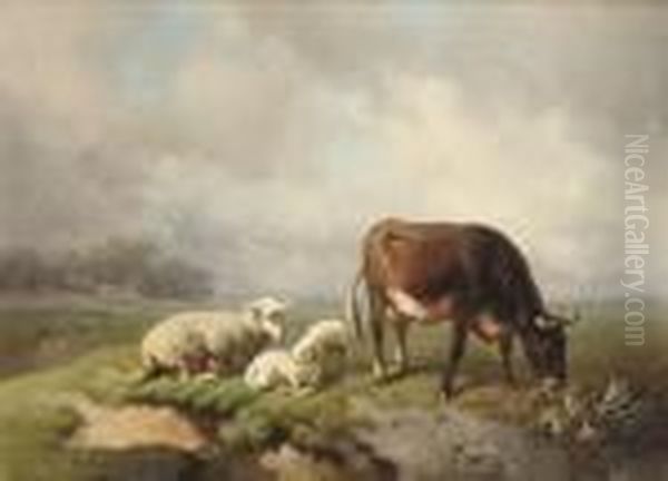 Cattle In A Summer Landscape - view 1