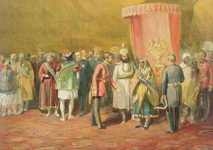 The First Investiture of the Star of India, 1863 by William Simpson