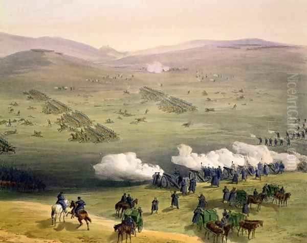Charge of the Light Cavalry Brigade, October 25th 1854, detail of artillery, from The Seat of War in the East, pub. by Paul and Dominic Colnaghi and Co., 1856 - view 1