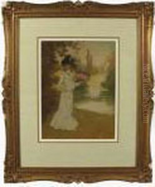 Robbe. French - . La Parc. 
Aquatint Printed In Colors On Wove Paper. 19x 14 1/4 Inches . Signed 
L/l: Manuelrobbe. In Good Condition - view 1